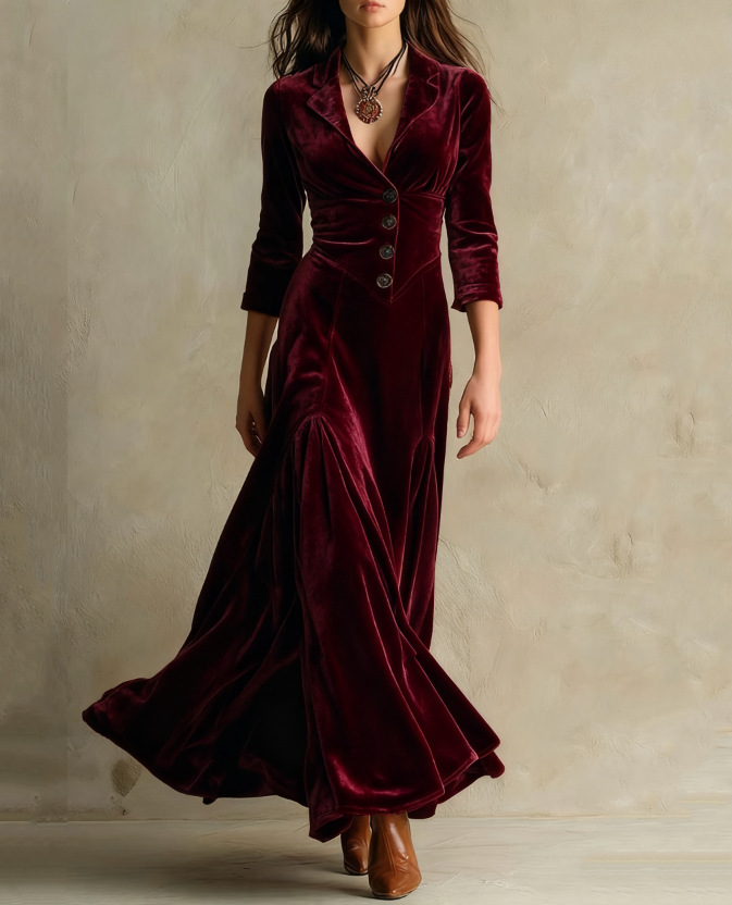 Brun Elegant Retro Kostym Klänning