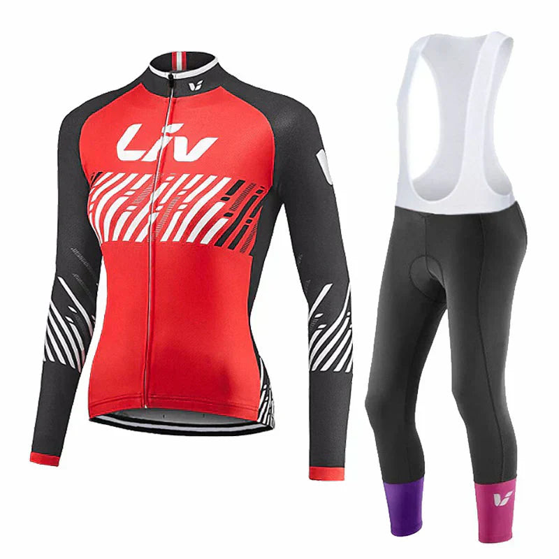 LIV V2 | PRO vintercykelkläder för kvinnor med cykelshorts med hängslen